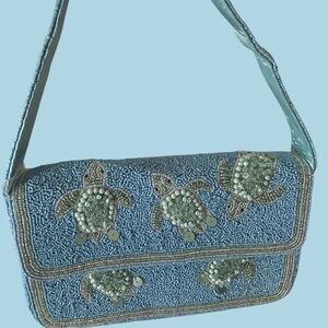 Blue Beaded Turtle Design Women's Bag.
NO BEADS MISSING.NWT.